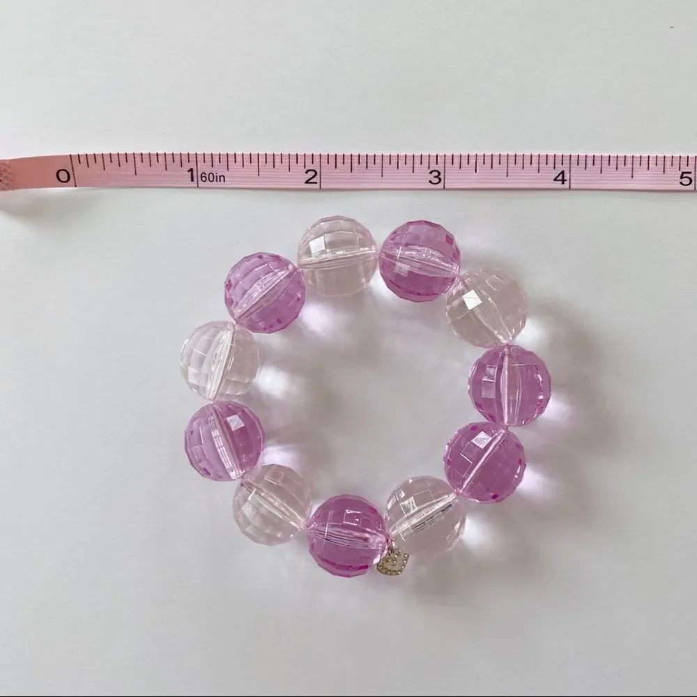 Stella & Dot Girl’s Beaded Bracelet Purple Clear